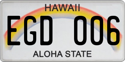 HI license plate EGD006