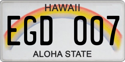 HI license plate EGD007