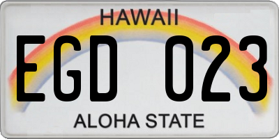 HI license plate EGD023