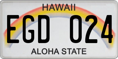 HI license plate EGD024