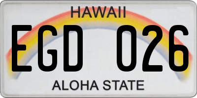 HI license plate EGD026