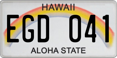 HI license plate EGD041