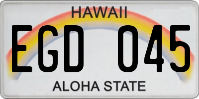 HI license plate EGD045