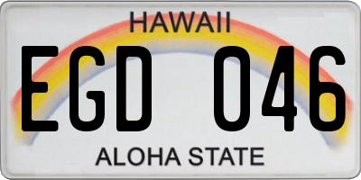 HI license plate EGD046