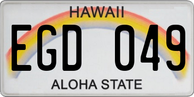 HI license plate EGD049