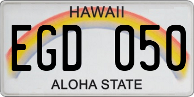 HI license plate EGD050