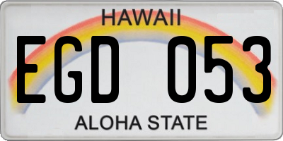 HI license plate EGD053