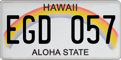 HI license plate EGD057