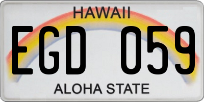 HI license plate EGD059