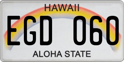 HI license plate EGD060