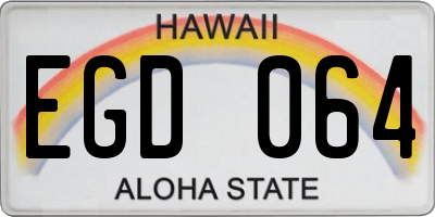 HI license plate EGD064