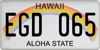 HI license plate EGD065