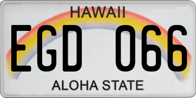 HI license plate EGD066