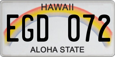 HI license plate EGD072