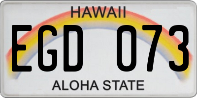 HI license plate EGD073