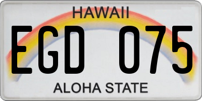 HI license plate EGD075