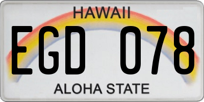 HI license plate EGD078