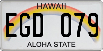 HI license plate EGD079