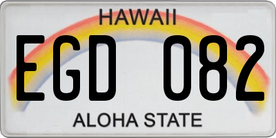 HI license plate EGD082