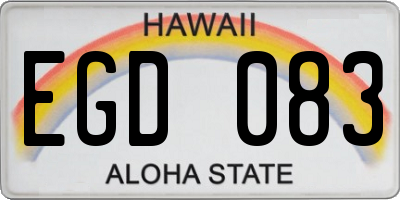HI license plate EGD083