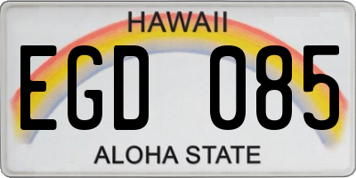 HI license plate EGD085