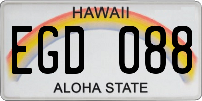 HI license plate EGD088