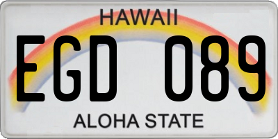 HI license plate EGD089