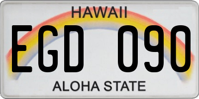 HI license plate EGD090