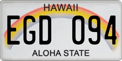 HI license plate EGD094