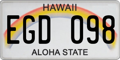 HI license plate EGD098