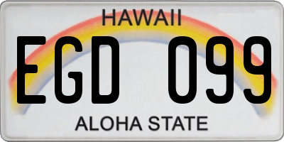 HI license plate EGD099