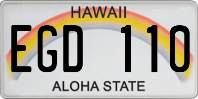 HI license plate EGD110