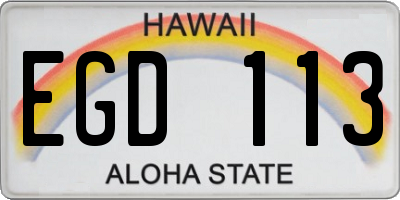 HI license plate EGD113