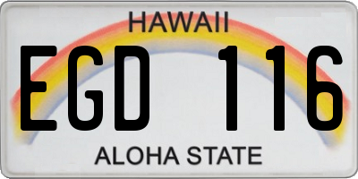 HI license plate EGD116