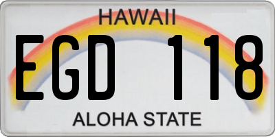 HI license plate EGD118
