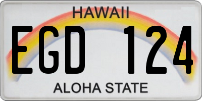 HI license plate EGD124