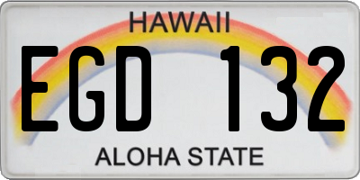 HI license plate EGD132