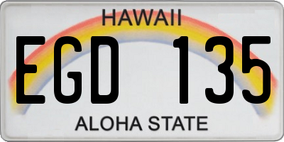 HI license plate EGD135