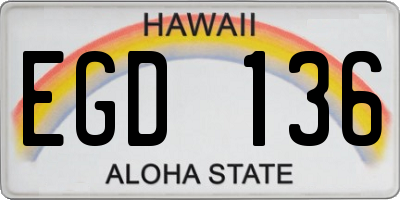 HI license plate EGD136
