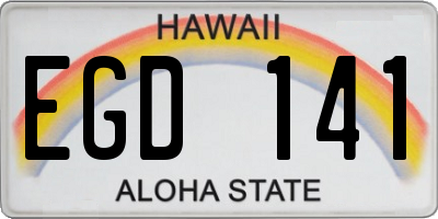 HI license plate EGD141