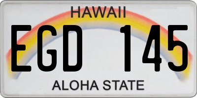 HI license plate EGD145