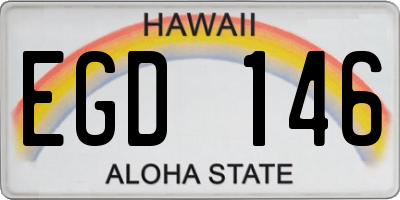 HI license plate EGD146