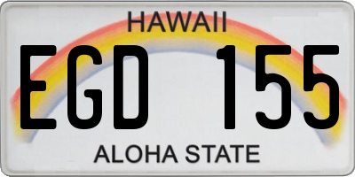 HI license plate EGD155