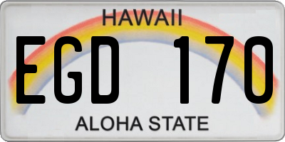 HI license plate EGD170