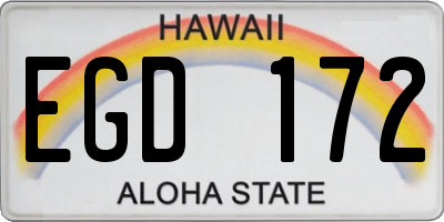 HI license plate EGD172