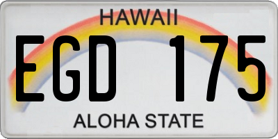 HI license plate EGD175