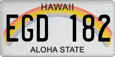 HI license plate EGD182