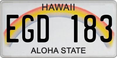 HI license plate EGD183