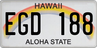 HI license plate EGD188