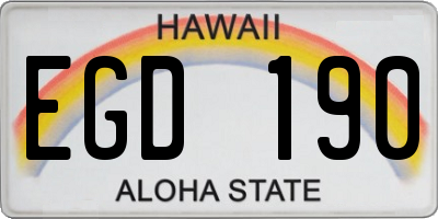 HI license plate EGD190
